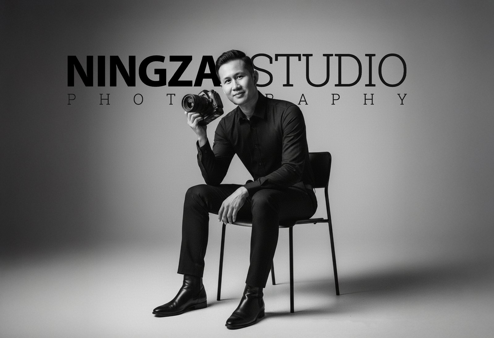 Ning Zar of NingZar Studio holding a camera